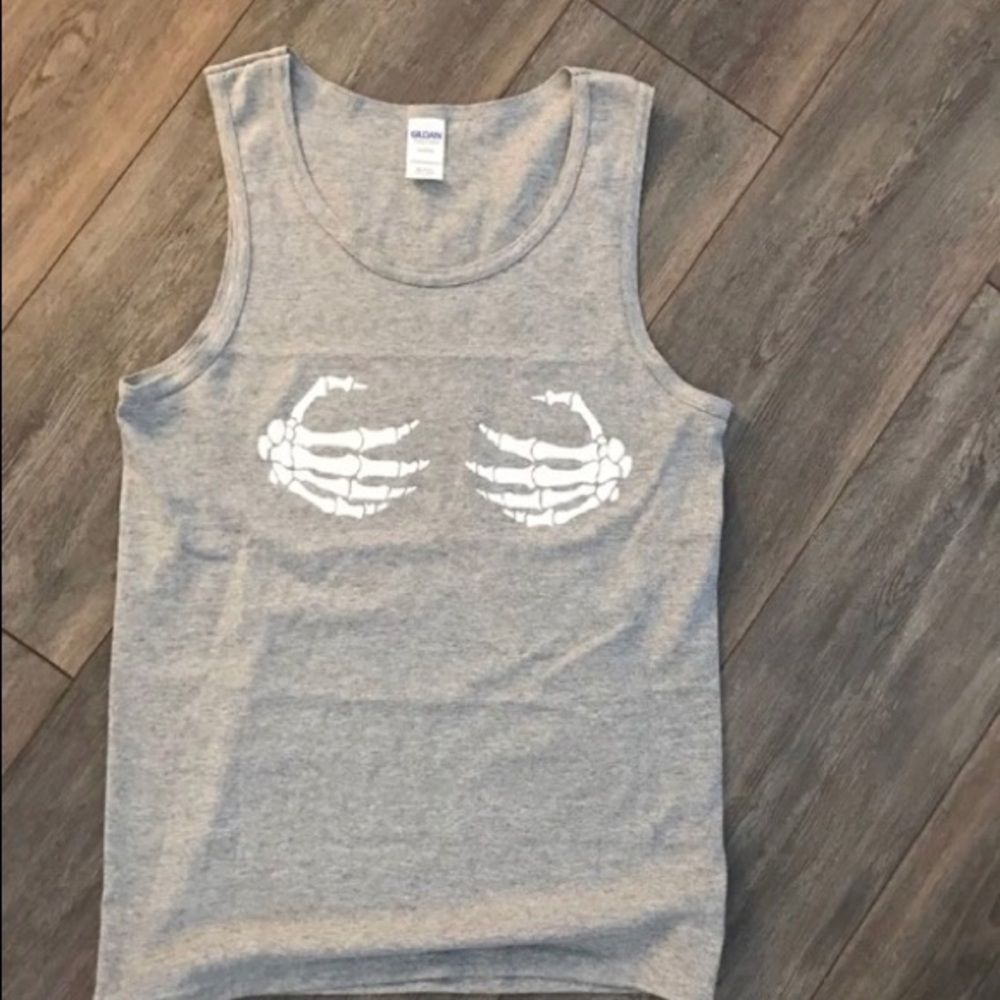 Sexy skeleton hands tank top small